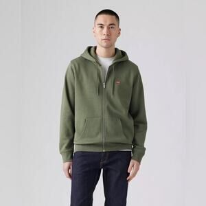 LEVI’S MENS ZIP UP HOODIE SWEATSHIRT OLIVE NEW Size L
